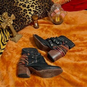 Freebird Black and Brown Ankle Boots